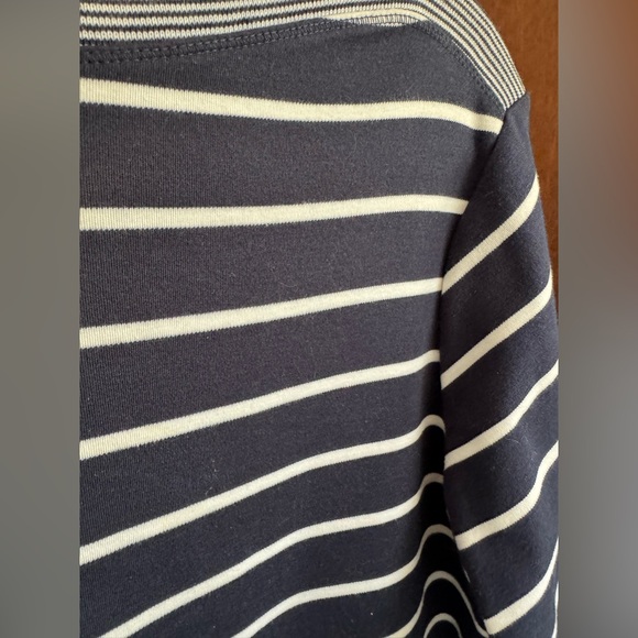 Vtg Catalina Navy Blue Striped Shirt, S, Old Money Coastal Fisherman Nautical - Picture 3 of 7